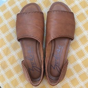Zodiac brown vegan leather flat sandal